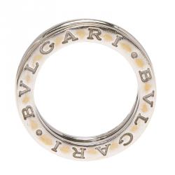 Bvlgari B.Zero1 1-Band Diamond White Gold Band Ring Size 48