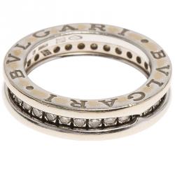 Bvlgari B.Zero1 1-Band Diamond White Gold Band Ring Size 48
