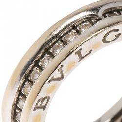 Bvlgari B.Zero1 1-Band Diamond White Gold Band Ring Size 48