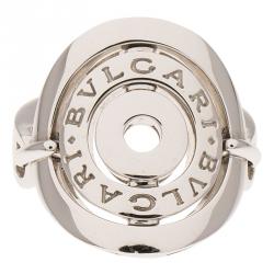 Pre Owned Bvlgari Cerchi White Gold Ring Size 54