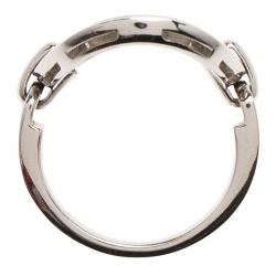 Pre Owned Bvlgari Cerchi White Gold Ring Size 54