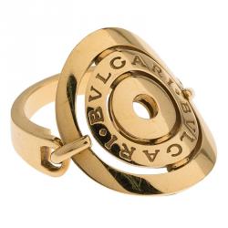 Pre Owned Bvlgari Cerchi Yellow Gold Ring Size 53