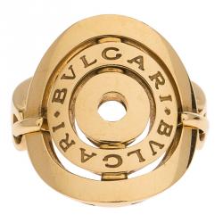 Pre Owned Bvlgari Cerchi Yellow Gold Ring Size 53