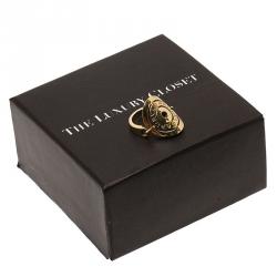 Pre Owned Bvlgari Cerchi Yellow Gold Ring Size 53