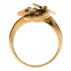 Pre Owned Bvlgari Cicladi Yellow Gold Ring Size 53