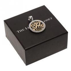 Pre Owned Bvlgari Tondo Fire Stainless Steel and Yellow Gold Medium Pendant