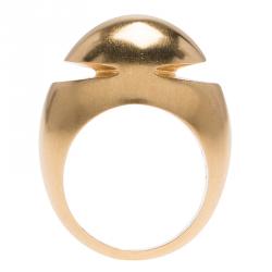 Pre Owned Bvlgari Fancy High Dome Rose Gold Ring Size 53