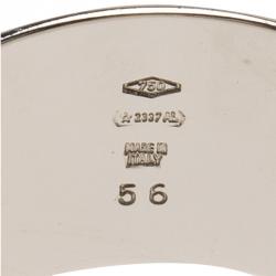 Pre Owned Bvlgari Monologo White Gold Band Ring Size 56