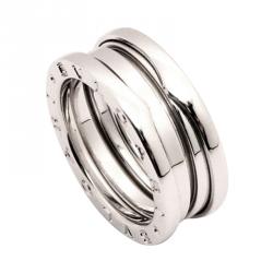 Pre Owned Bvlgari B.Zero1 18K White Gold 3 Band Ring Size 53