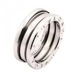 Pre Owned Bvlgari B.Zero1 18K White Gold 3 Band Ring Size 53