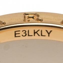 Pre Owned Bvlgari B.Zero1 White Ceramic Rose Gold Band Ring Size 54