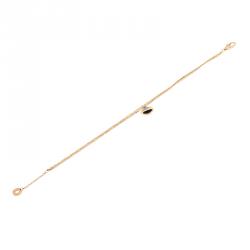 Pre Owned Bvlgari Divas' Dream Lapiz Lazuli Charm Rose Gold Chain Bracelet 18cm