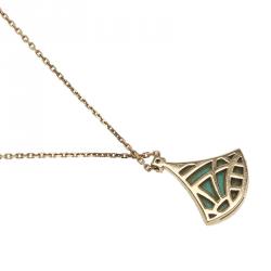 Pre Owned Bvlgari Divas’ Dream Turquoise Diamond Rose Gold Pendant Chain Necklace