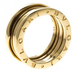 Pre Owned Bvlgari B.Zero1 3-Band Yellow Gold Ring Size 56