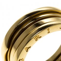 Pre Owned Bvlgari B.Zero1 3-Band Yellow Gold Ring Size 56