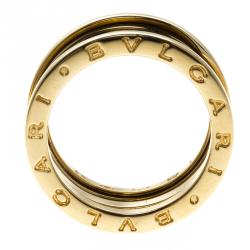 Pre Owned Bvlgari B.Zero1 3-Band Yellow Gold Ring Size 56