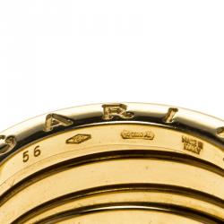 Pre Owned Bvlgari B.Zero1 3-Band Yellow Gold Ring Size 56