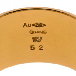 Pre Owned Bvlgari Monologo 18k Rose Gold Band Ring Size 52