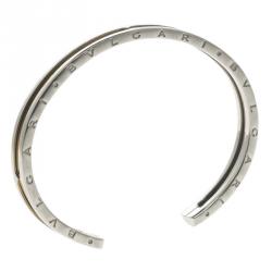 Bvlgari B.Zero1 18k Rose Gold & Steel Open Cuff Bracelet 15cm