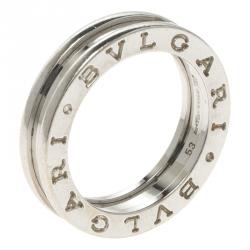 Pre Owned Bvlgari B.Zero1 1-band 18k White Gold Ring Size 53
