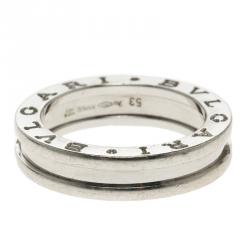 Pre Owned Bvlgari B.Zero1 1-band 18k White Gold Ring Size 53