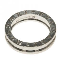 Pre Owned Bvlgari B.Zero1 1-band 18k White Gold Ring Size 53