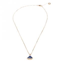 Bvlgari Divas' Dream Diamond Lapis Lazuli 18k Rose Gold Pendant Necklace 