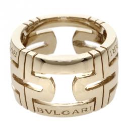 Pre Owned Bvlgari Parentesi Yellow Gold Large Band Ring Size 47