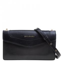 مملوكة مسبقًا Bvlgari Black Leather Forever Crossbody Bag