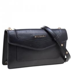مملوكة مسبقًا Bvlgari Black Leather Forever Crossbody Bag