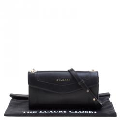 مملوكة مسبقًا Bvlgari Black Leather Forever Crossbody Bag