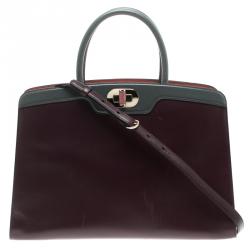 Bvlgari Purple Leather Medium Icona Tote