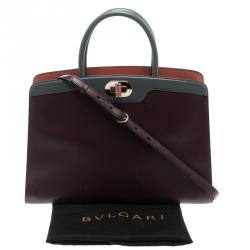Bvlgari Purple Leather Medium Icona Tote
