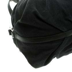 Pre Owned Bvlgari Black Fabric and Leather Chandra Hobo