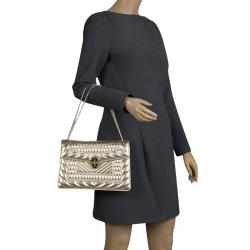 مملوكة مسبقًا Bvlgari Gold Quilted Scaglie Leather Medium Serpenti Forever Shoulder Bag