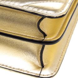 مملوكة مسبقًا Bvlgari Gold Quilted Scaglie Leather Medium Serpenti Forever Shoulder Bag