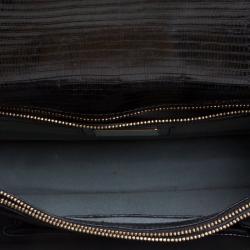 Bvlgari Black Lizard Skin Serpenti Forever Shoulder Bag