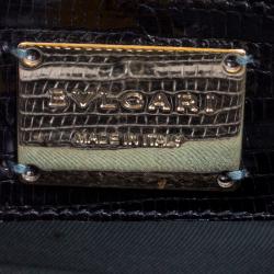Bvlgari Black Lizard Skin Serpenti Forever Shoulder Bag