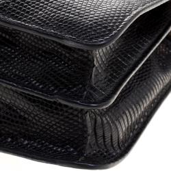 Bvlgari Black Lizard Skin Serpenti Forever Shoulder Bag