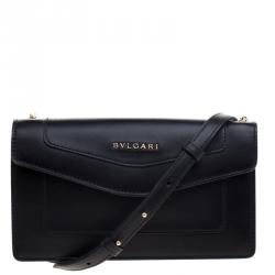 Bvlgari Black Leather Forever Crossbody Bag