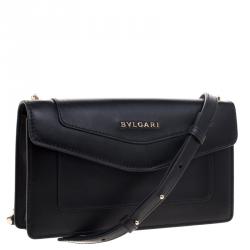 Bvlgari Black Leather Forever Crossbody Bag