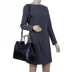 Bvlgari Black Python Medium Serpenti Tote Bag