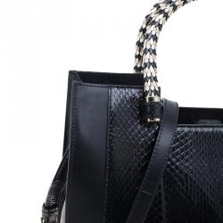 Bvlgari Black Python Medium Serpenti Tote Bag