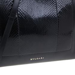 Bvlgari Black Python Medium Serpenti Tote Bag