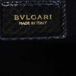 Bvlgari Black Python Medium Serpenti Tote Bag