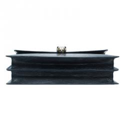 Bvlgari Metallic Lizard Skin Medium Serpenti Flap Shoulder Bag