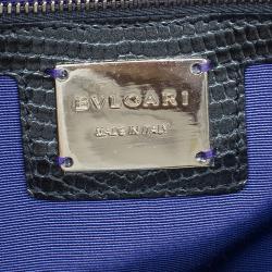 Bvlgari Metallic Lizard Skin Medium Serpenti Flap Shoulder Bag