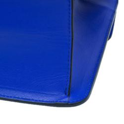 Pre Owned Bvlgari Blue Leather Serpenti Top Handle Flap Bag