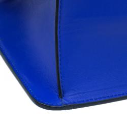 Pre Owned Bvlgari Blue Leather Serpenti Top Handle Flap Bag