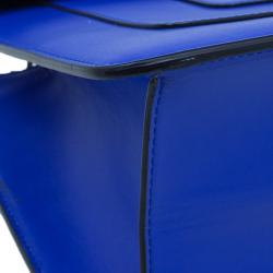 Pre Owned Bvlgari Blue Leather Serpenti Top Handle Flap Bag